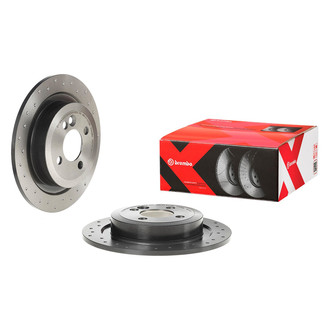 Brembo® - Premium Xtra Cross Drilled UV Coated 1-Piece Rear Brake Rotor