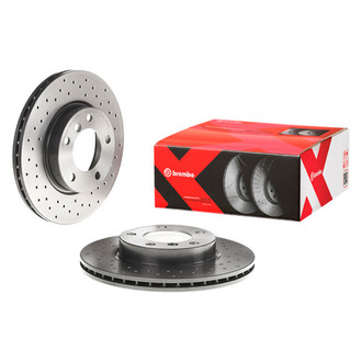Brembo® - Premium Xtra Cross Drilled UV Coated 1-Piece Front Brake Rotor