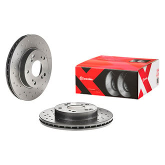 Brembo® - Premium Xtra Cross Drilled UV Coated 1-Piece Front Brake Rotor