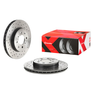 Brembo® - Premium Xtra Cross Drilled UV Coated 1-Piece Front Brake Rotor