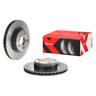 Brembo® - Premium Xtra Cross Drilled UV Coated 1-Piece Front Brake Rotor