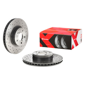 Brembo® - Premium Xtra Cross Drilled UV Coated 1-Piece Front Brake Rotor