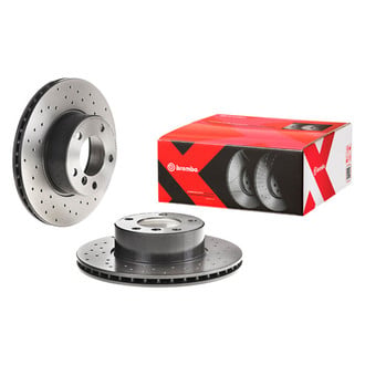 Brembo® - Premium Xtra Cross Drilled UV Coated 1-Piece Front Brake Rotor