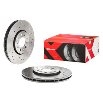 Brembo® - Premium Xtra Cross Drilled UV Coated 1-Piece Front Brake Rotor