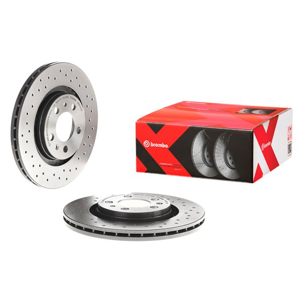 Brembo® - Premium Xtra Cross Drilled UV Coated 1-Piece Front Brake Rotor