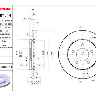 Brembo® - UV Coated Series Brake Rotor