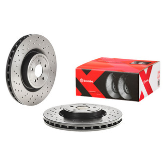 Brembo® - Premium Xtra Cross Drilled UV Coated 1-Piece Front Brake Rotor