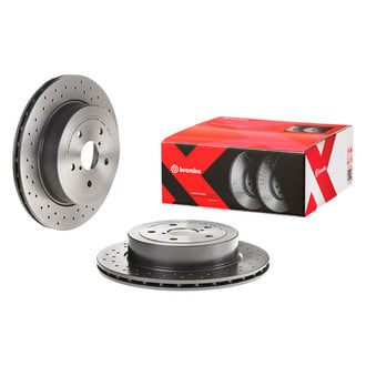 Brembo® - Premium Xtra Cross Drilled UV Coated 1-Piece Rear Brake Rotor