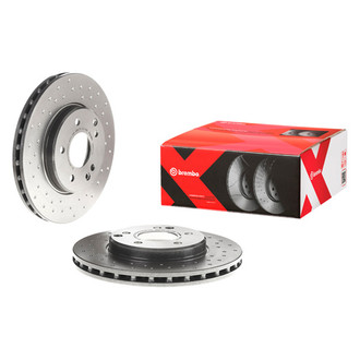 Brembo® - Premium Xtra Cross Drilled UV Coated 1-Piece Front Brake Rotor