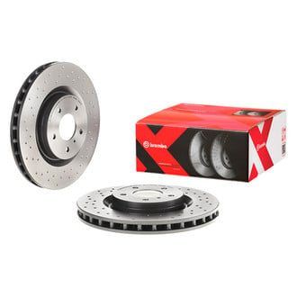 Brembo® - Premium Xtra Cross Drilled UV Coated 1-Piece Front Brake Rotor