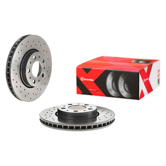Brembo® - Premium Xtra Cross Drilled UV Coated 1-Piece Front Brake Rotor