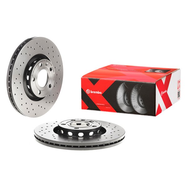 Brembo® - Premium Xtra Cross Drilled UV Coated 1-Piece Front Brake Rotor