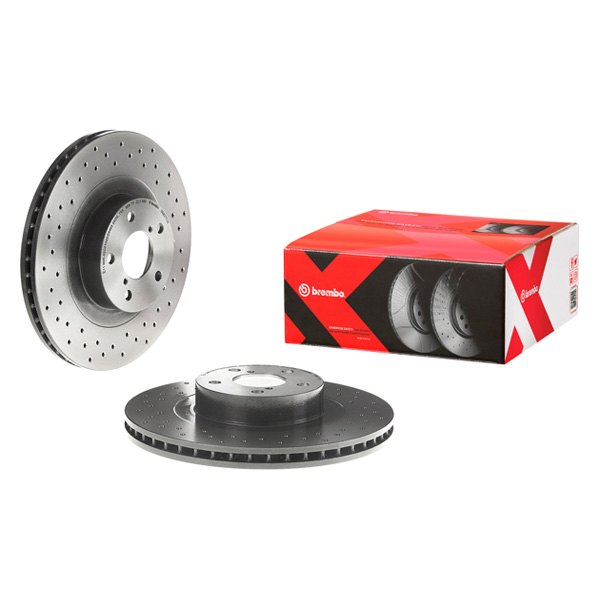Brembo® - Premium Xtra Cross Drilled UV Coated 1-Piece Front Brake Rotor