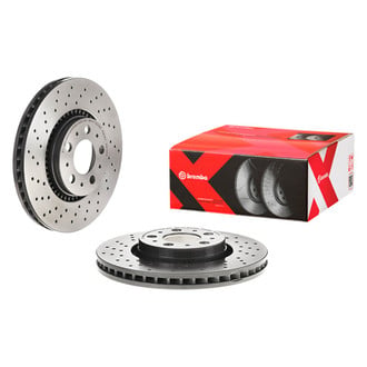 Brembo® - Premium Xtra Cross Drilled UV Coated 1-Piece Brake Rotor