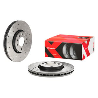 Brembo® - Premium Xtra Cross Drilled UV Coated 1-Piece Front Brake Rotor