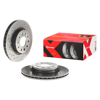 Brembo® - Premium Xtra Cross Drilled UV Coated 1-Piece Front Brake Rotor