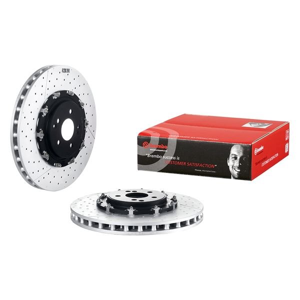 Brembo® - OE Replacement Drilled and Slotted 1-Piece Front Brake Rotor
