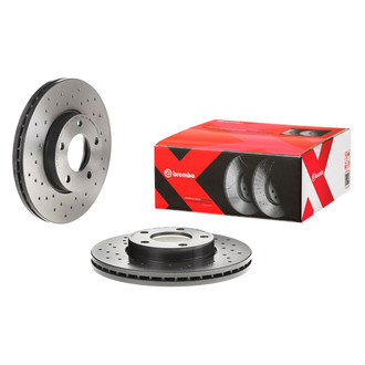Brembo® - Premium Xtra Cross Drilled UV Coated 1-Piece Front Brake Rotor