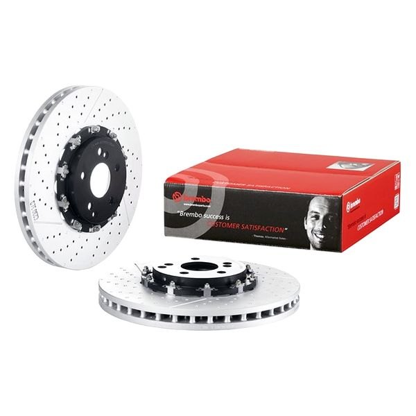 Brembo® - OE Replacement Drilled and Slotted 1-Piece Front Brake Rotor