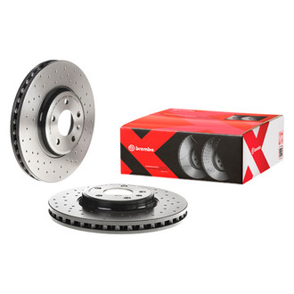 Brembo® - Premium Xtra Cross Drilled UV Coated 1-Piece Brake Rotor