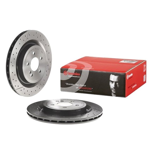 Brembo® - UV Coated Series Drilled and Slotted 1-Piece Rear Brake Rotor