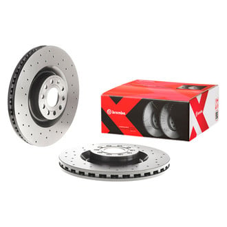 Brembo® - Premium Xtra Cross Drilled UV Coated 1-Piece Front Brake Rotor