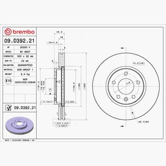 Brembo® - OE Replacement Vented Front Brake Rotor