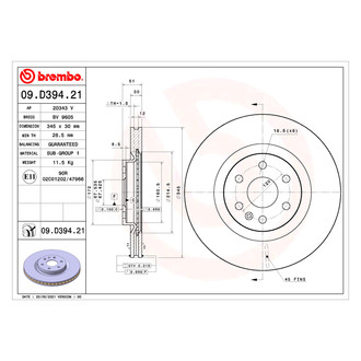Brembo® - UV Coated Series Plain Brake Rotor