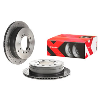Brembo® - Premium Xtra Cross Drilled UV Coated 1-Piece Rear Brake Rotor