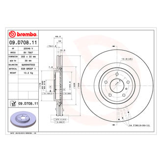 Brembo® - OE Replacement Plain Vented Front Brake Rotor