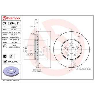 Brembo® - UV Coated Plain Brake Rotor