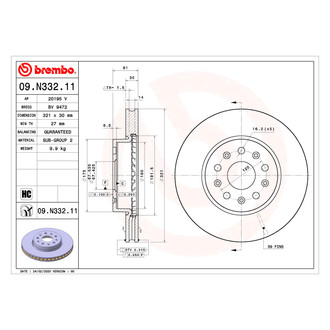 Brembo® - UV Coated Plain Vented Brake Rotor