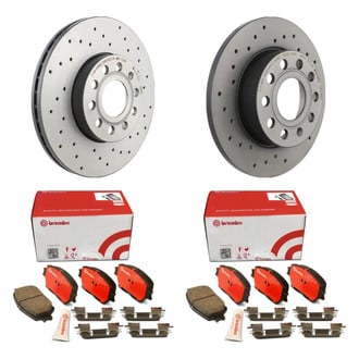 Brembo® - Premium Xtra Cross Drilled UV Coated Brake Rotor Kit