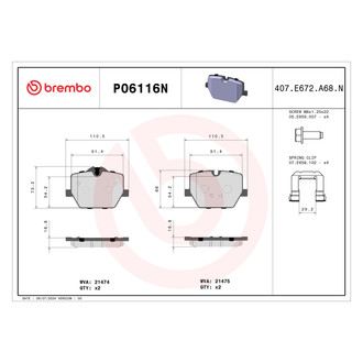 Brembo® - Premium Ceramic Rear Disc Brake Pads