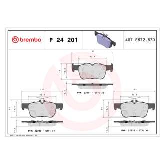 Brembo® - Premium Low-Met OE Equivalent Low-Metallic Rear Brake Pads