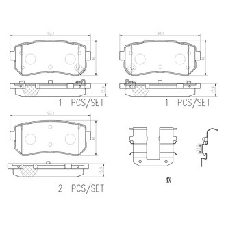 Brembo® - Premium Ceramic Rear Disc Brake Pads