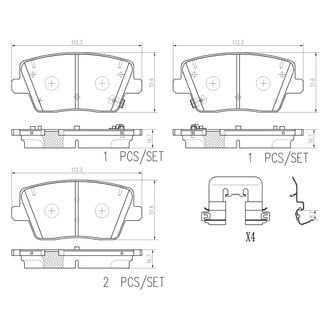 Brembo® - Premium Ceramic Rear Disc Brake Pads