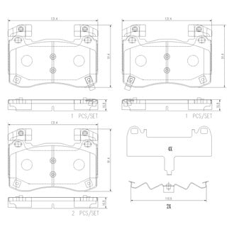 Brembo® P30113N - Premium Ceramic Front Disc Brake Pads