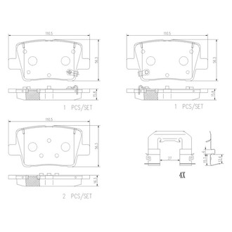 Brembo® - Premium Ceramic Rear Disc Brake Pads