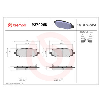 Brembo® - Premium Ceramic Rear Disc Brake Pads