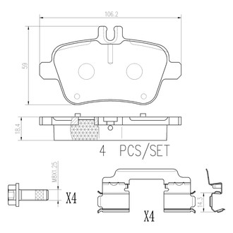 Brembo® - Premium Ceramic Rear Disc Brake Pads