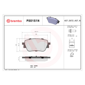 Brembo® - Premium Ceramic Rear Disc Brake Pads