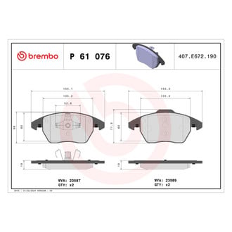 Brembo® - Premium Low-Met OE Equivalent Low-Metallic Front Brake Pads