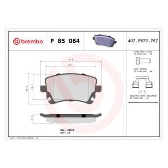 Brembo® - Premium Low-Met OE Equivalent Low-Metallic Rear Brake Pads