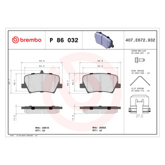 Brembo® - Premium Low-Met OE Equivalent Brake Pads