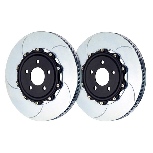 Brembo® - GT Series Slotted 2-Piece Front Curved Vane Type V Brake Rotors
