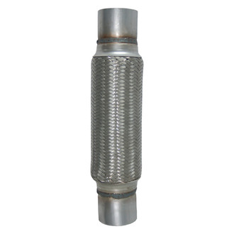 BRExhaust® - Inner Braid Flex Pipe with Ends (2.5" Inlet, 2.5" Outlet, 10" Flex Length, 14" Overall Length)