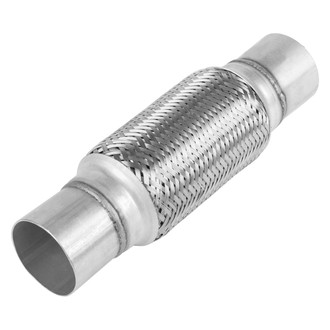 BRExhaust® - Interlock Flex Pipe with Ends (2.5" Inlet, 2.5" Outlet, 6" Flex Length, 10" Overall Length)