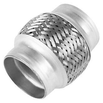 BRExhaust® - Inner Braid Flex Pipe without Ends (3" Inlet, 3" Outlet, 4" Flex Length)
