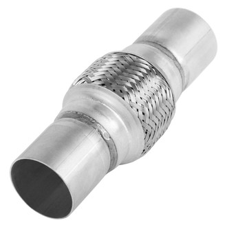 BRExhaust® - Inner Braid Flex Pipe with Ends (2" Inlet, 2" Outlet, 4" Flex Length, 8" Overall Length)